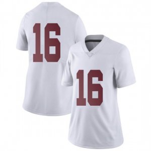 NCAA Women's Alabama Crimson Tide #16 Jayden George Stitched College Nike Authentic No Name White Football Jersey WD17E58TY